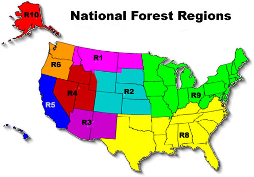 USFS Regions Map